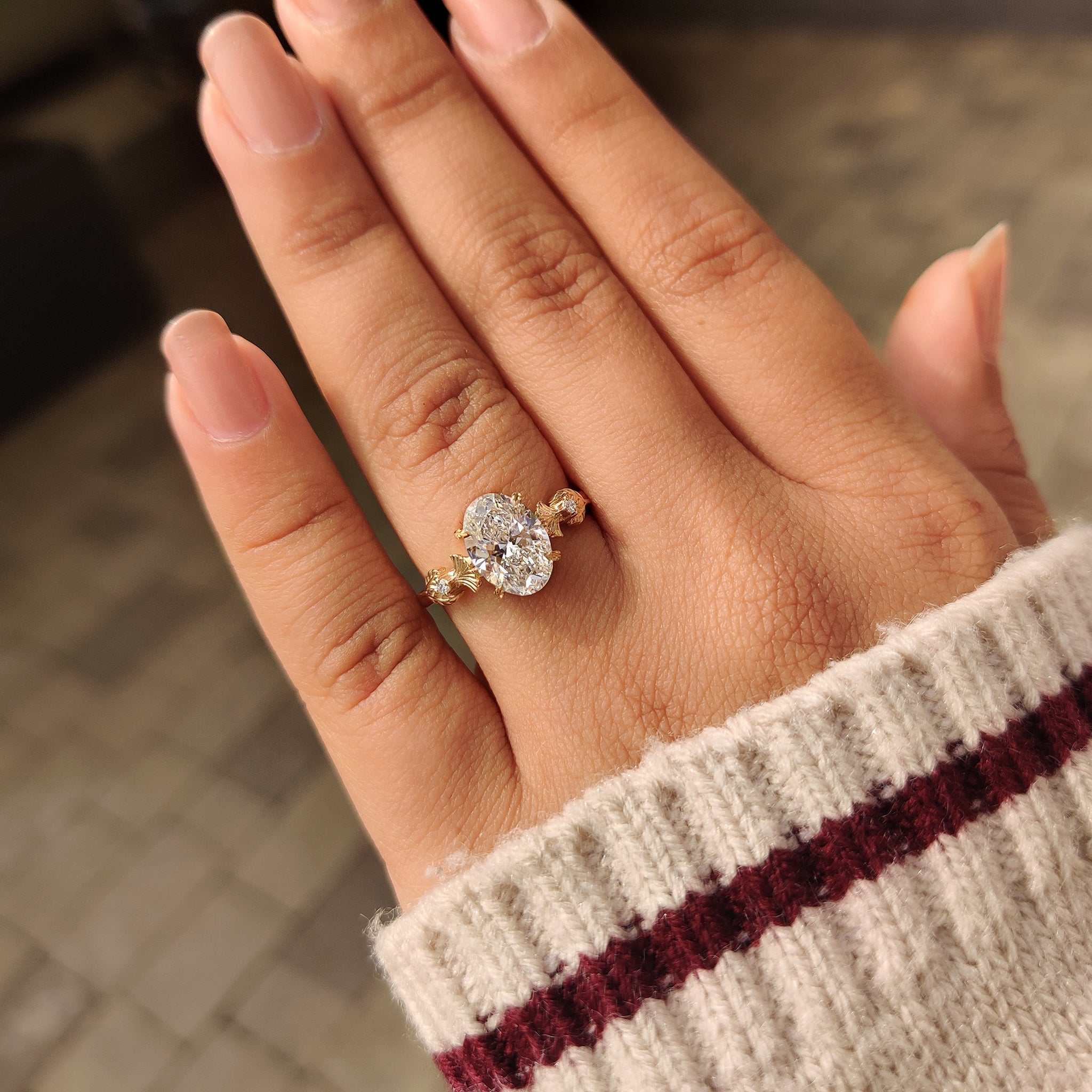 Cushion Hidden Halo Lab Grown Diamond Engagement Ring